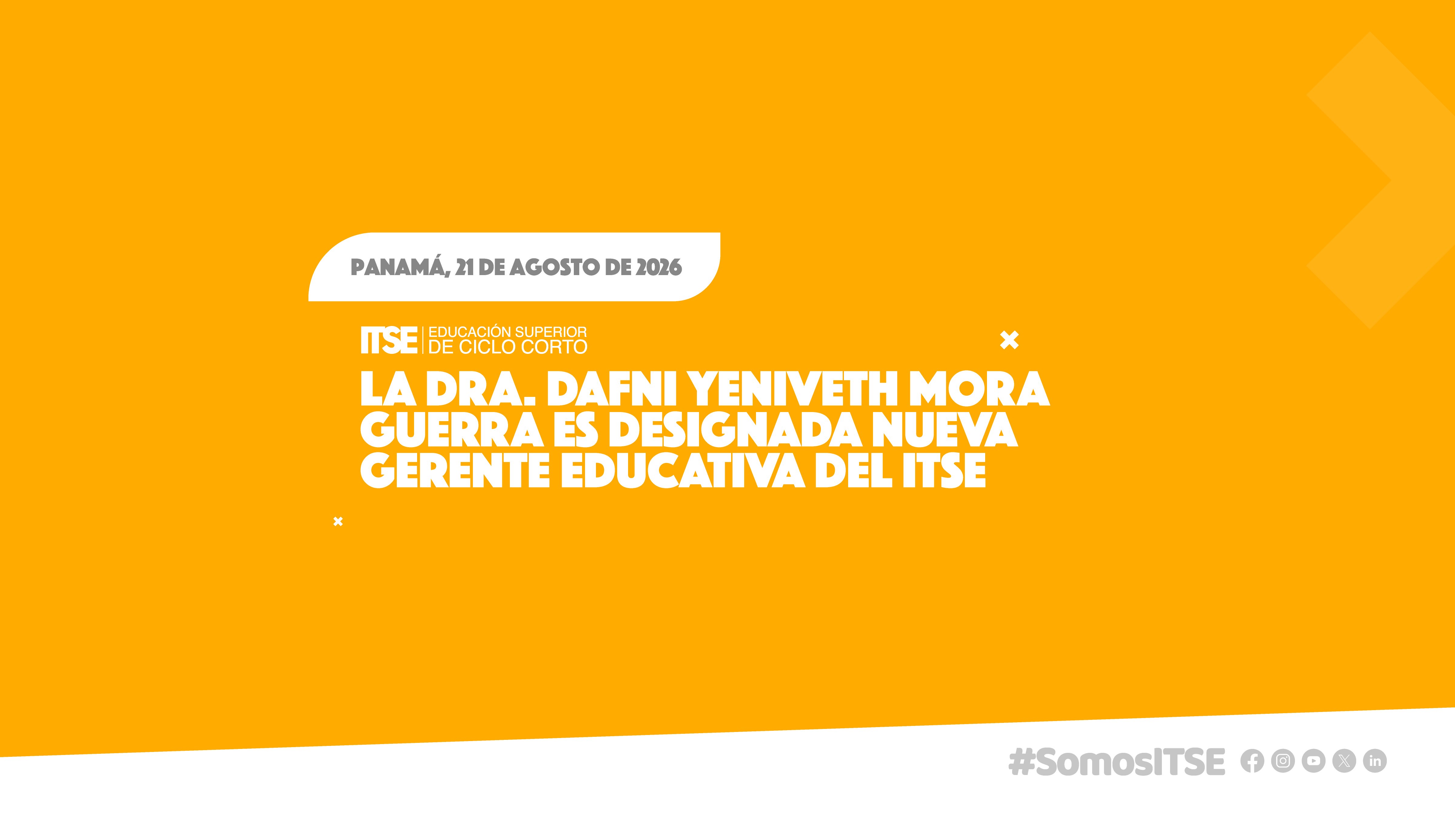 La Dra. Dafni Yeniveth Mora Guerra es designada nueva Gerente Educativa del ITSE